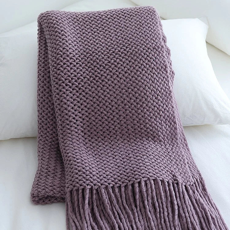 Throw Blanket Chunky Knit Soft Machine Washable