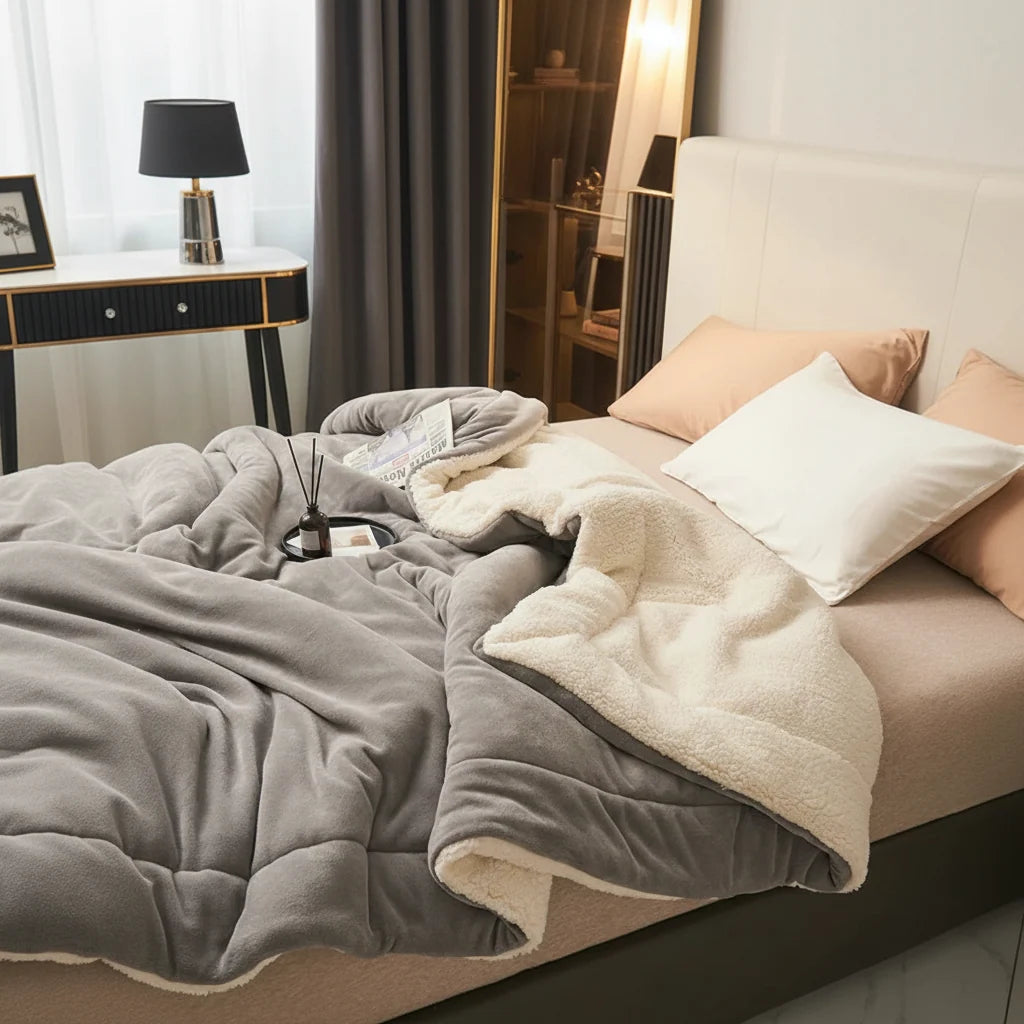 Throw Blanket Double-Brushed Flannel Lightweight & Machine Washable