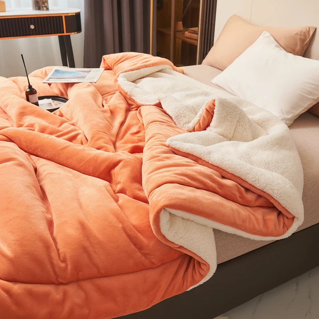 Throw Blanket Double-Brushed Flannel Lightweight & Machine Washable