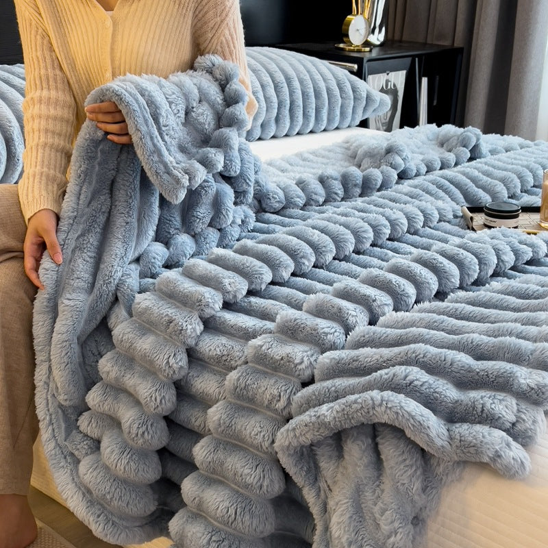Throw Blanket Plush Textured Machine Washable