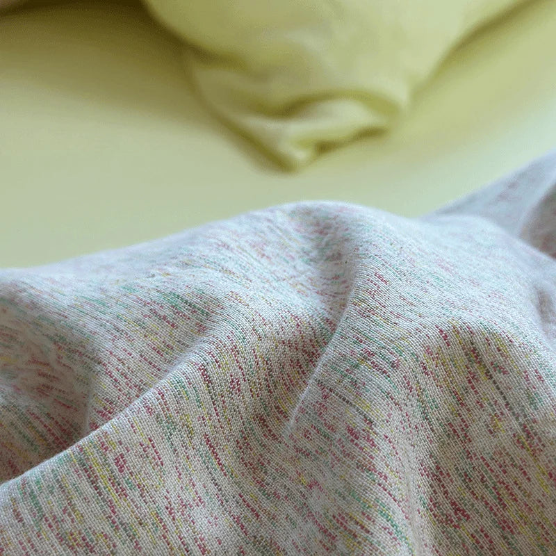 Throw Blanket Set Quilted Cotton-Linen Breathable Three-Piece