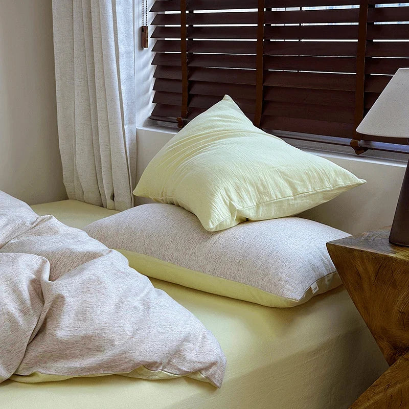 Throw Blanket Set Quilted Cotton-Linen Breathable Three-Piece