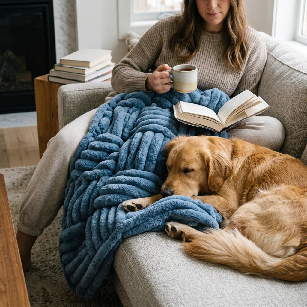 Throw Blanket Weighted Drape Double-Brushed Machine Washable