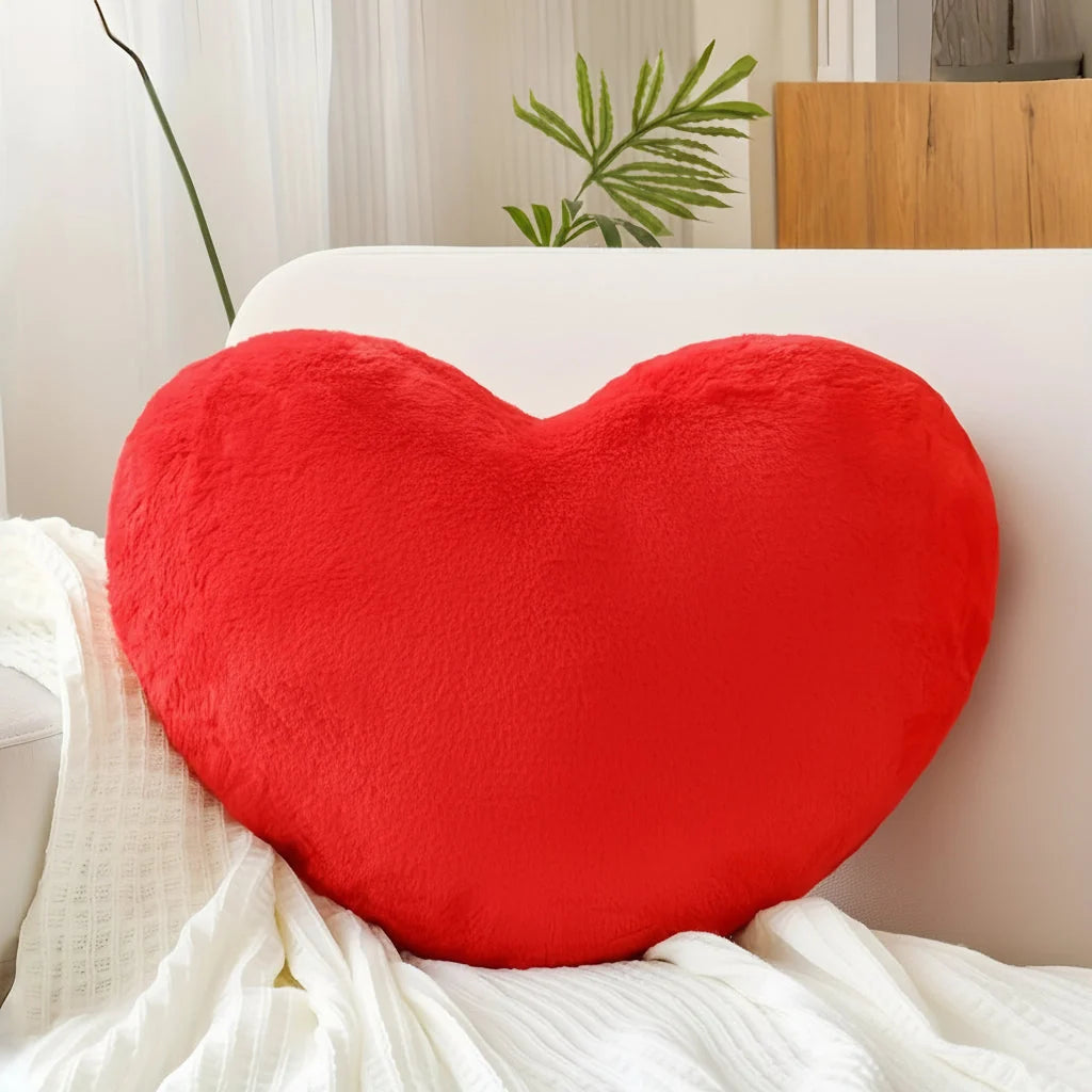 Throw Pillow Heart-Shaped Deep Plush Structured Fill
