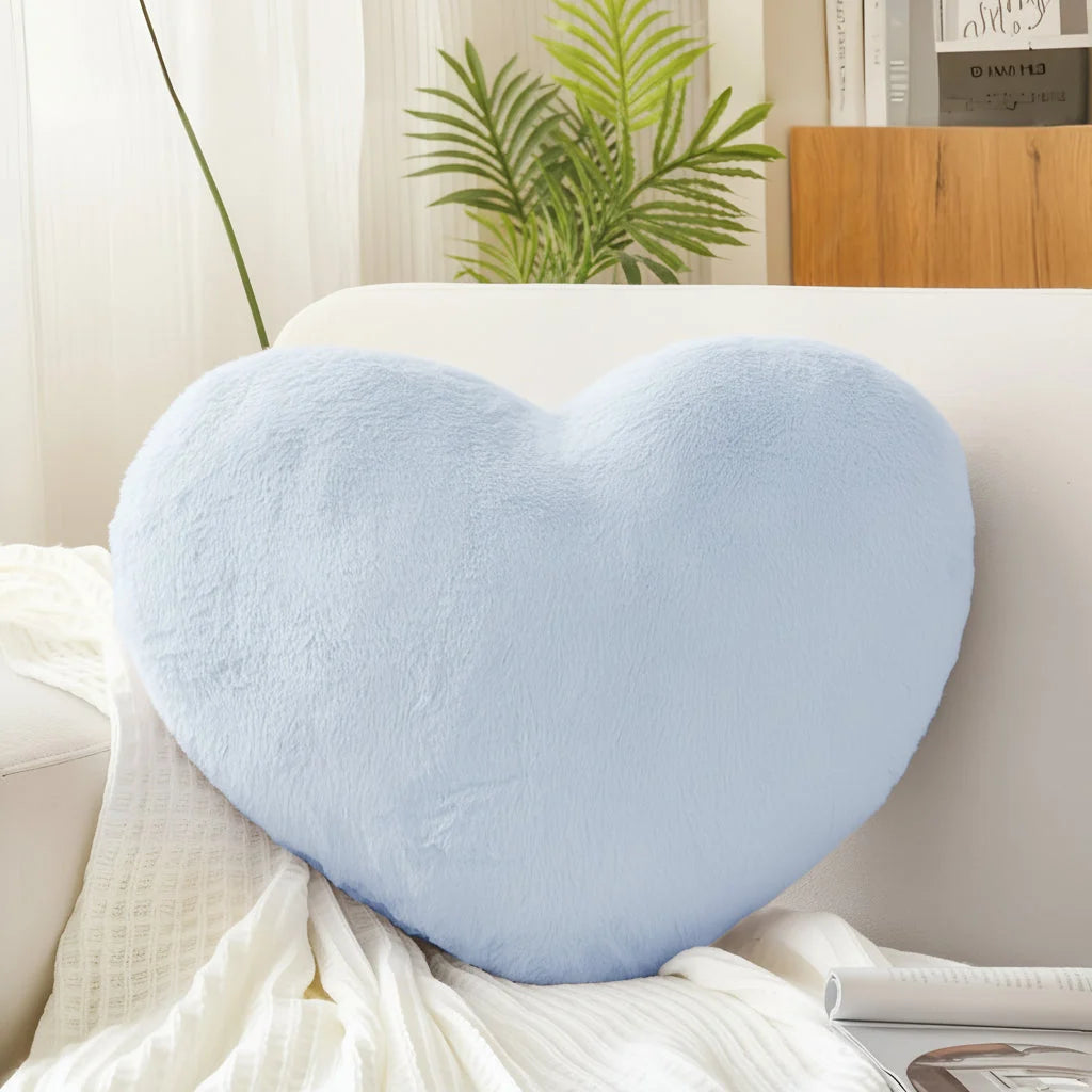 Throw Pillow Heart-Shaped Deep Plush Structured Fill