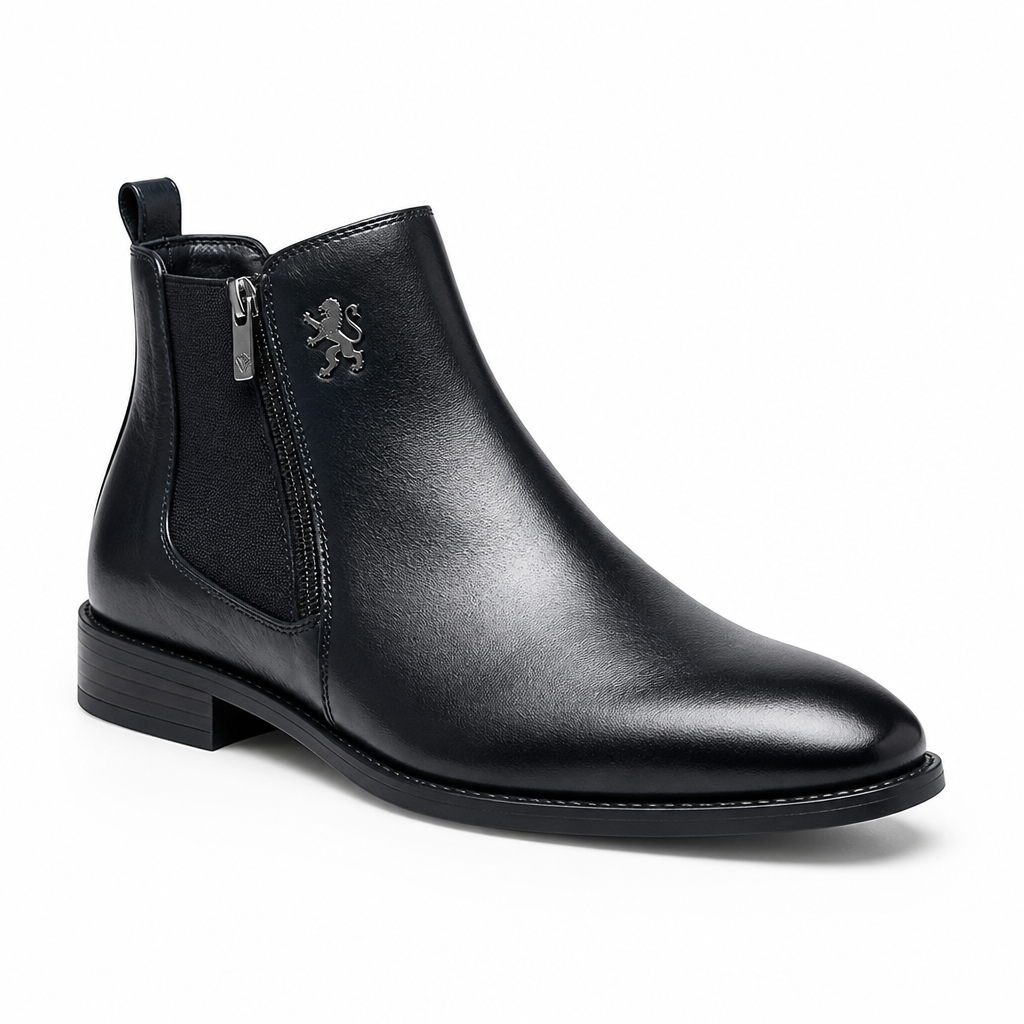 Timeless Lion Emblem Chelsea Boots (Side Zipper)