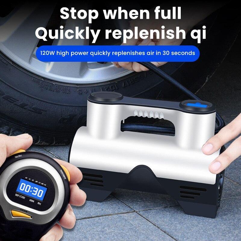 Tire Inflator Portable Auto Shutoff LED Light