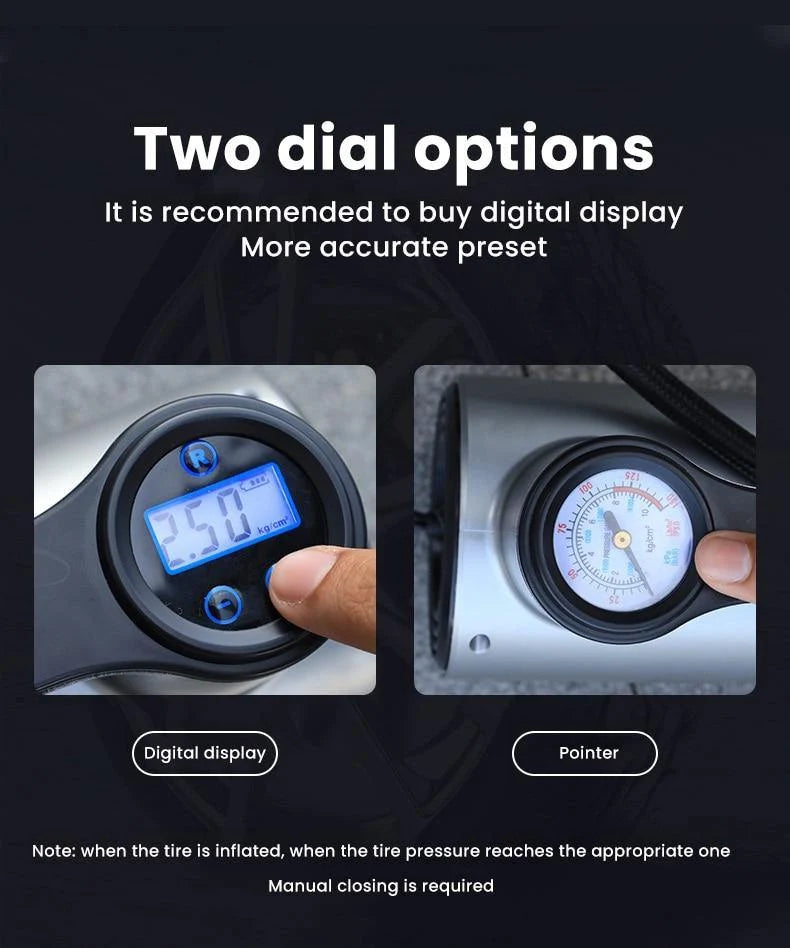 Tire Inflator Portable Auto Shutoff LED Light