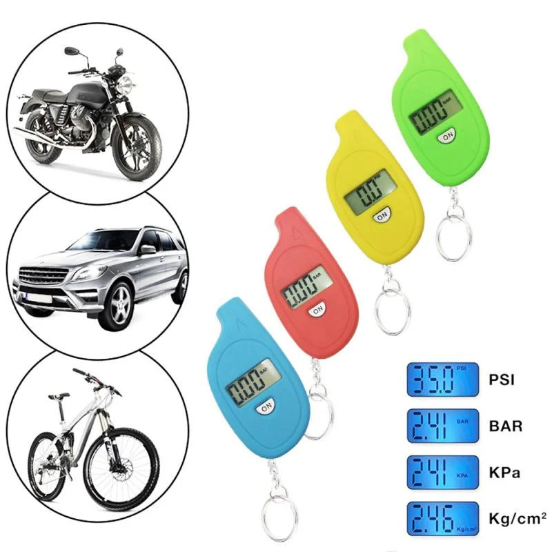 Tire Pressure Gauge Digital LCD Display Keychain Design