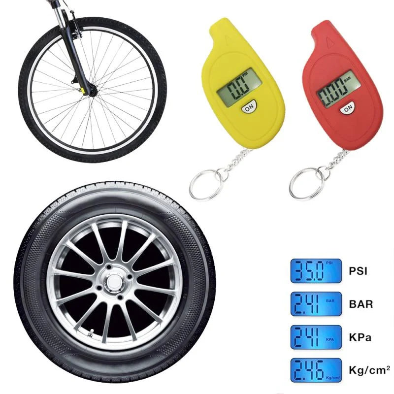 Tire Pressure Gauge Digital LCD Display Keychain Design