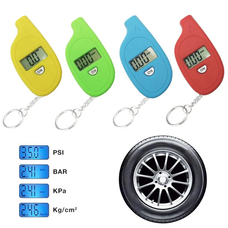 Tire Pressure Gauge Digital LCD Display Keychain Design