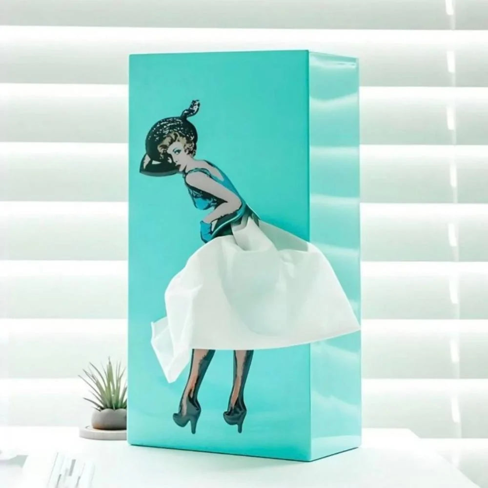 Tissue Box Cover Flying Skirt Design Fits Standard Boxes