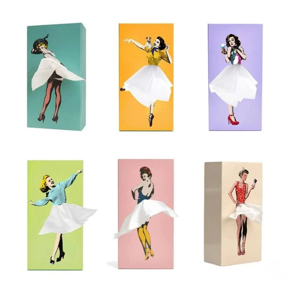 Tissue Box Cover Flying Skirt Design Fits Standard Boxes