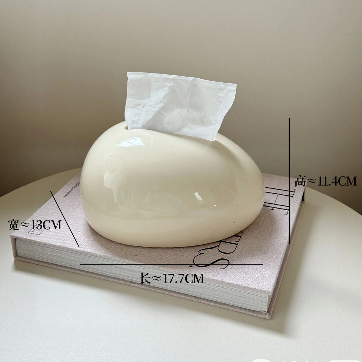 Tissue Box Holder Modern Abstract Glossy Finish Compact Size
