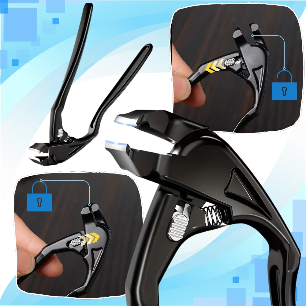 Toenail Clipper Set Extended Handle Stainless Steel Nail Catcher