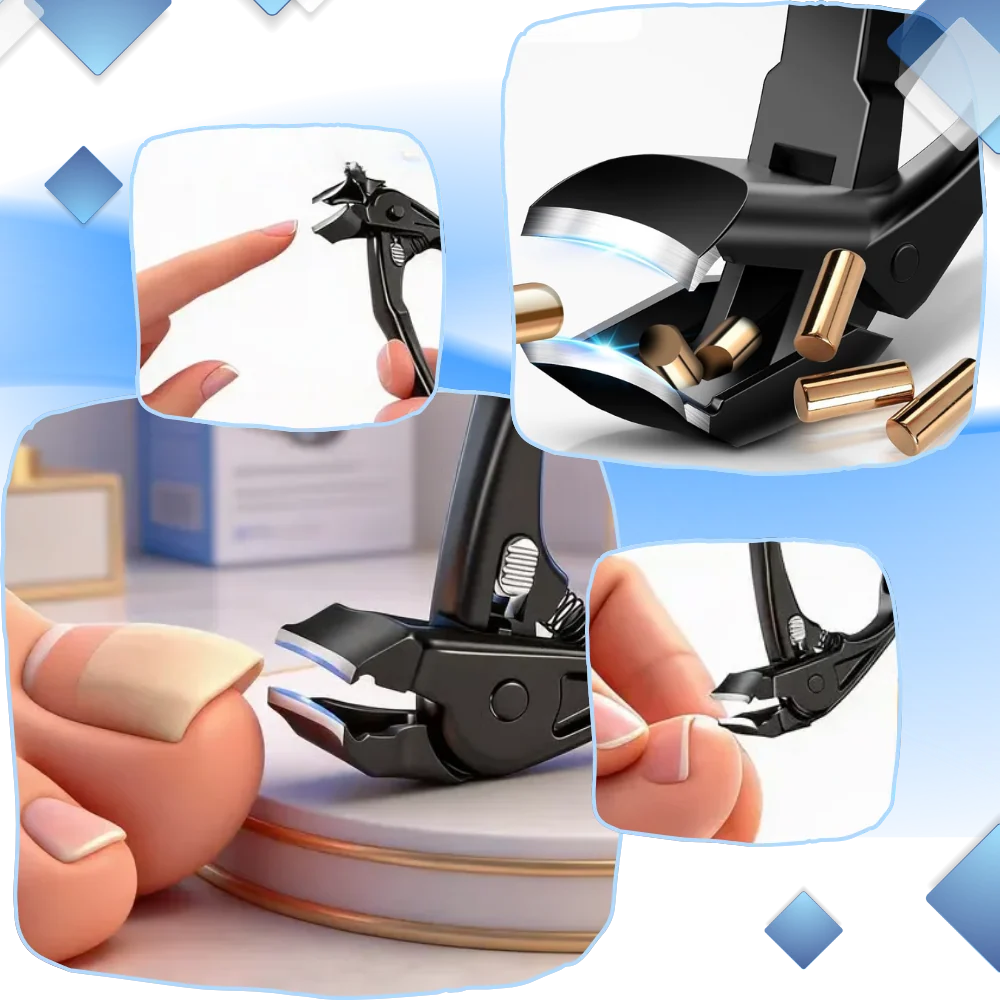 Toenail Clipper Set Extended Handle Stainless Steel Nail Catcher