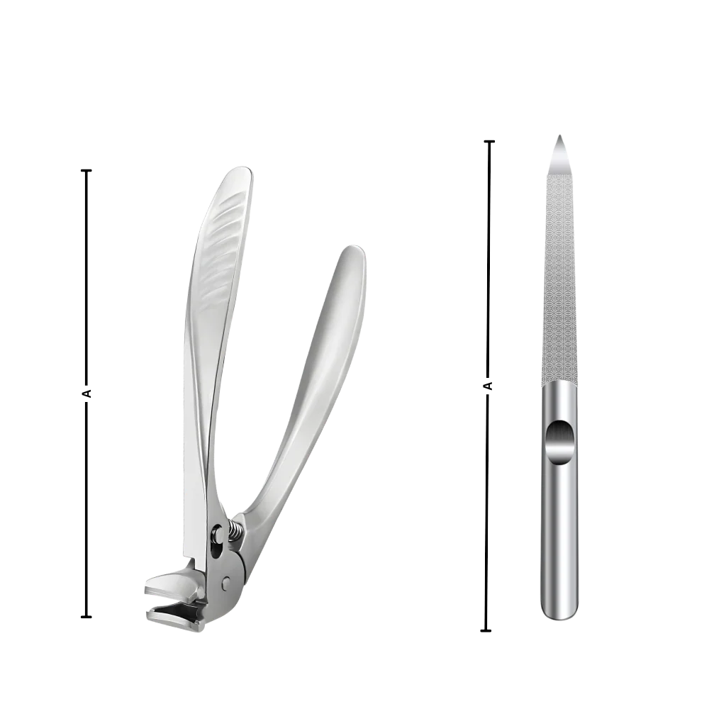 Toenail Clipper Set Extended Handle Stainless Steel Nail Catcher