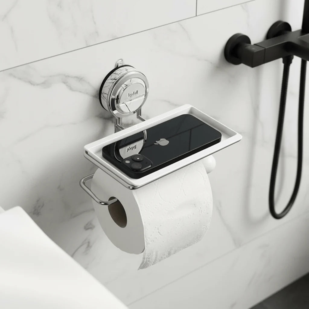 Toilet Paper Holder Drill-Free Suction Mount Stainless Steel