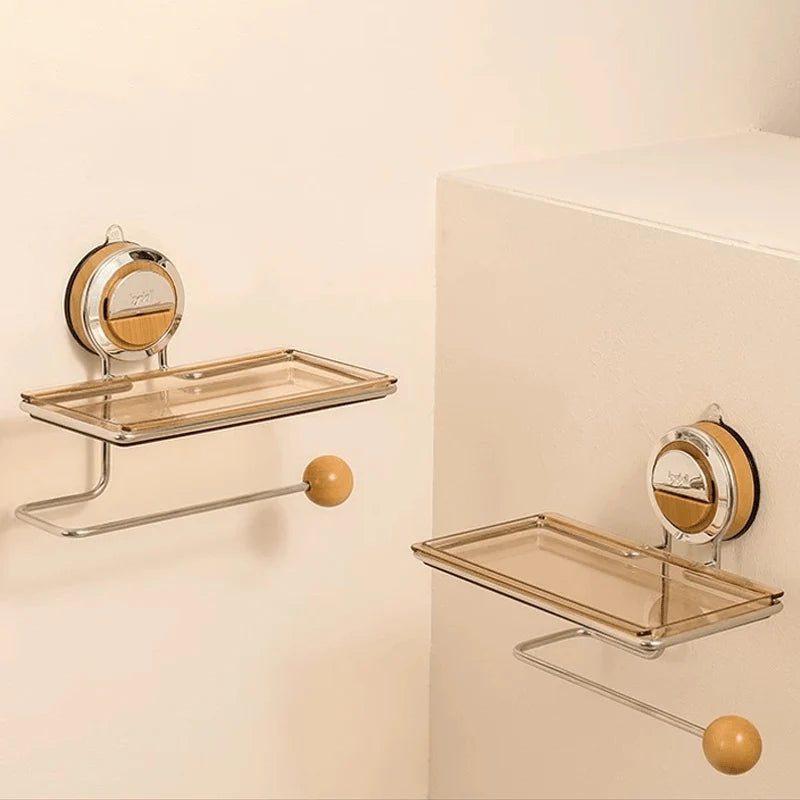 Toilet Paper Holder Drill-Free Suction Mount Stainless Steel