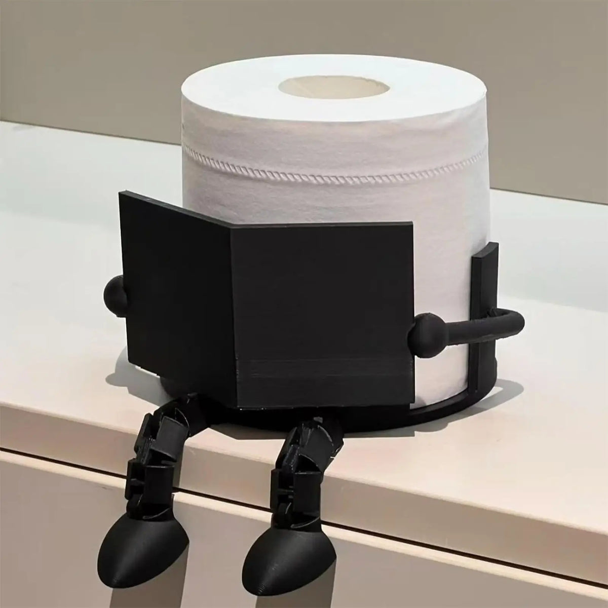 Toilet Paper Holder Seated Figure Compact ABS Design