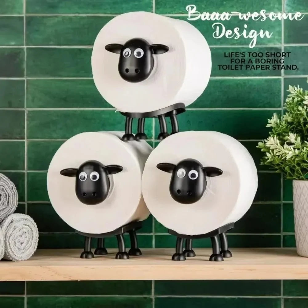 Toilet Paper Holder Sheep Design Resin Non-Slip Base