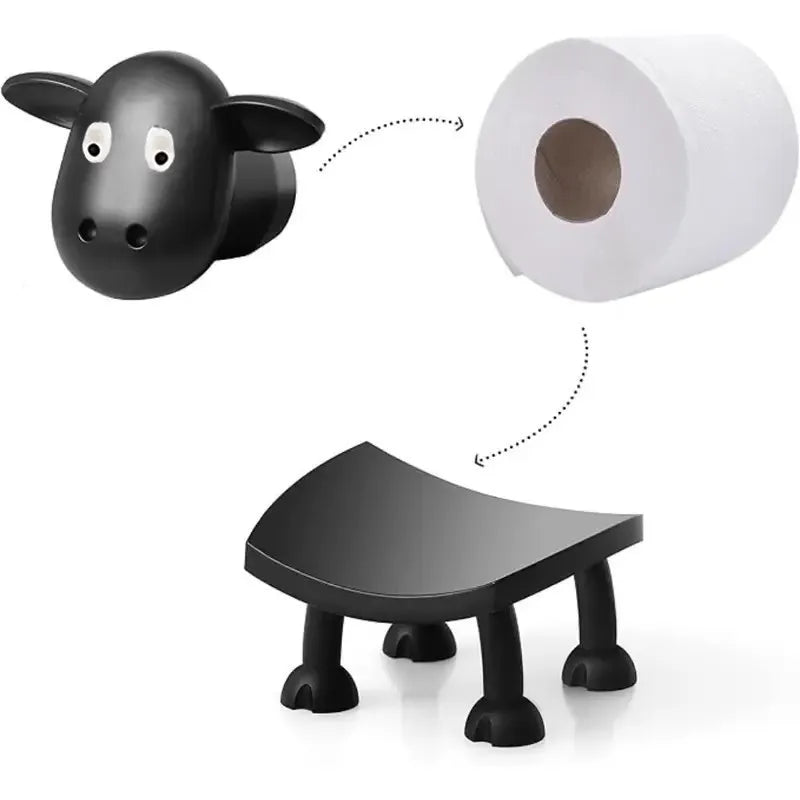 Toilet Paper Holder Sheep Design Resin Non-Slip Base