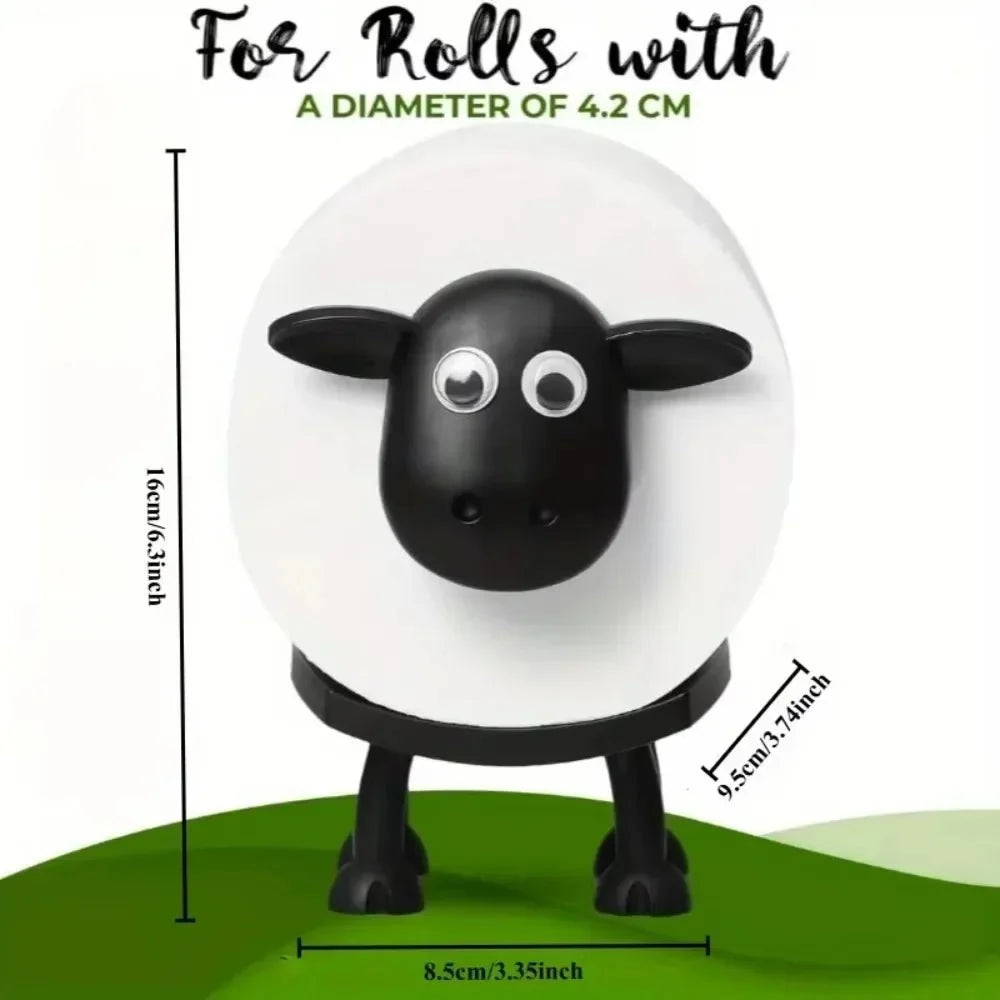 Toilet Paper Holder Sheep Design Resin Non-Slip Base