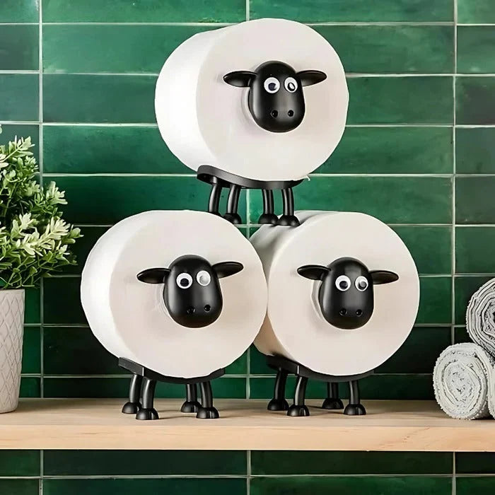 Toilet Paper Holder Sheep-Shaped Vertical Stack