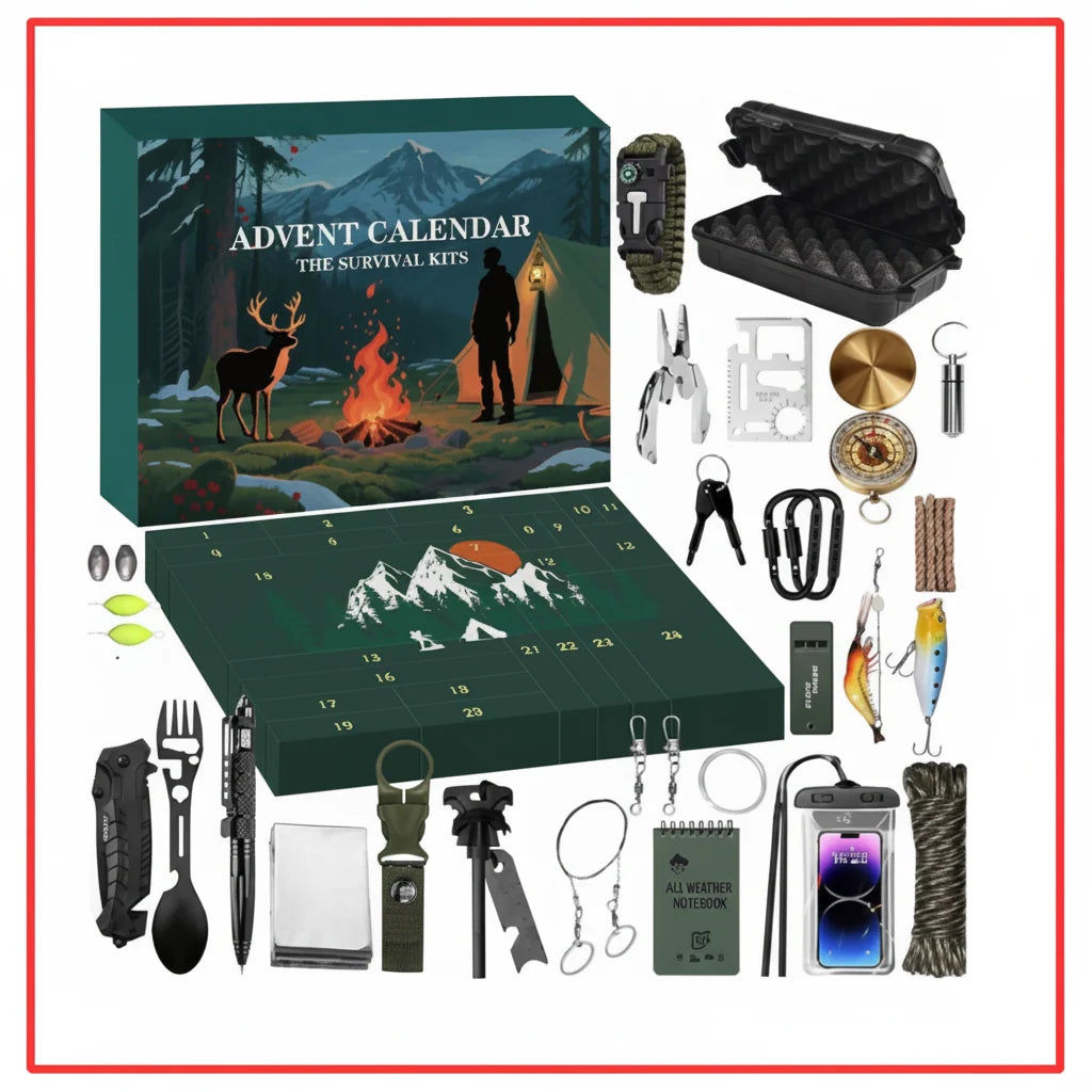 Tool Advent Calendar 24-Piece Camping & Hiking Set