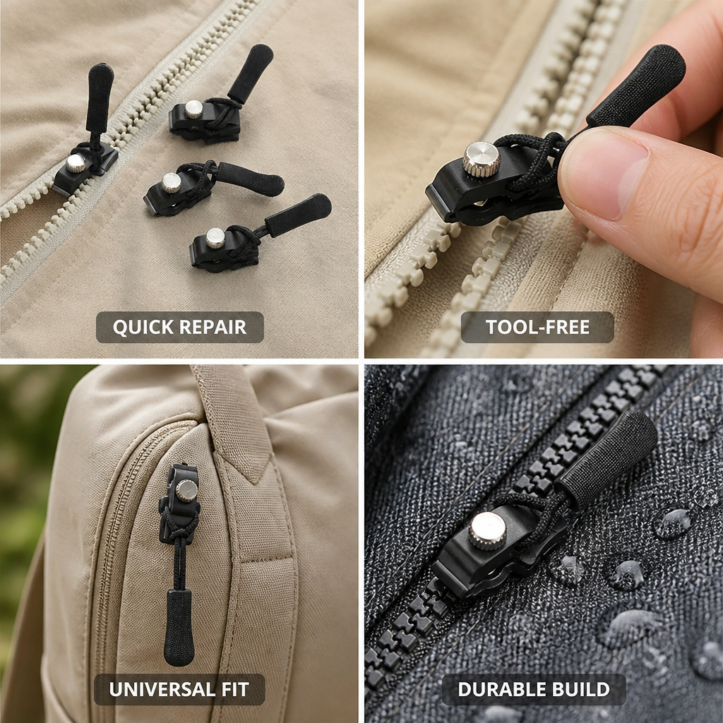 Tool-Free Clip-On Zipper Pulls (12 Pieces)