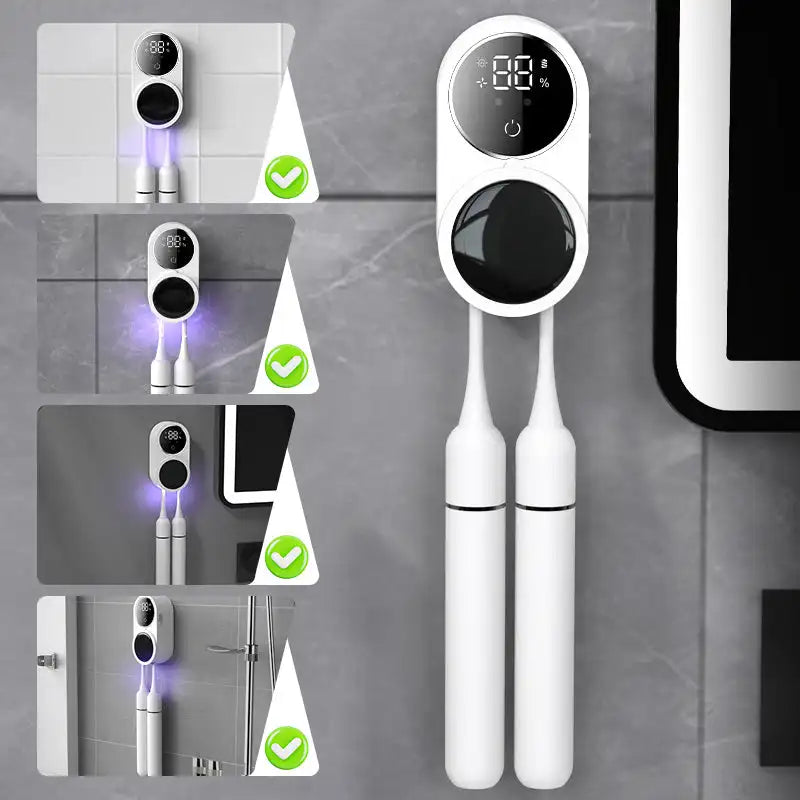 Toothbrush Holder Wall-Mounted UV Sanitizer Touchless Sensor