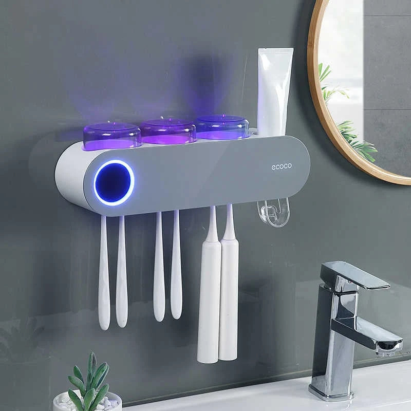 Toothbrush Sanitizer Holder Automatic UV 3 Cups