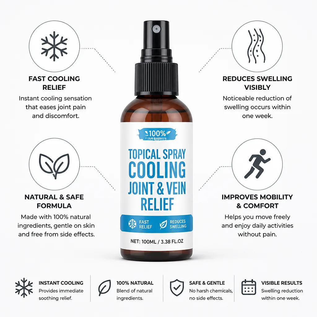 Topical Spray Cooling Joint & Vein Relief
