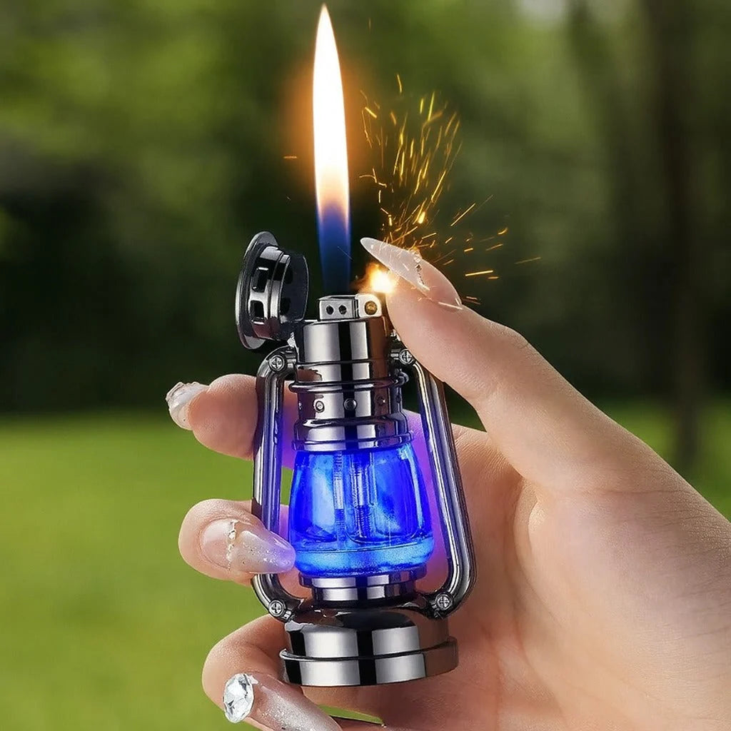 Torch Lighter Retro Lantern Design Refillable Wind-Resistant Flame