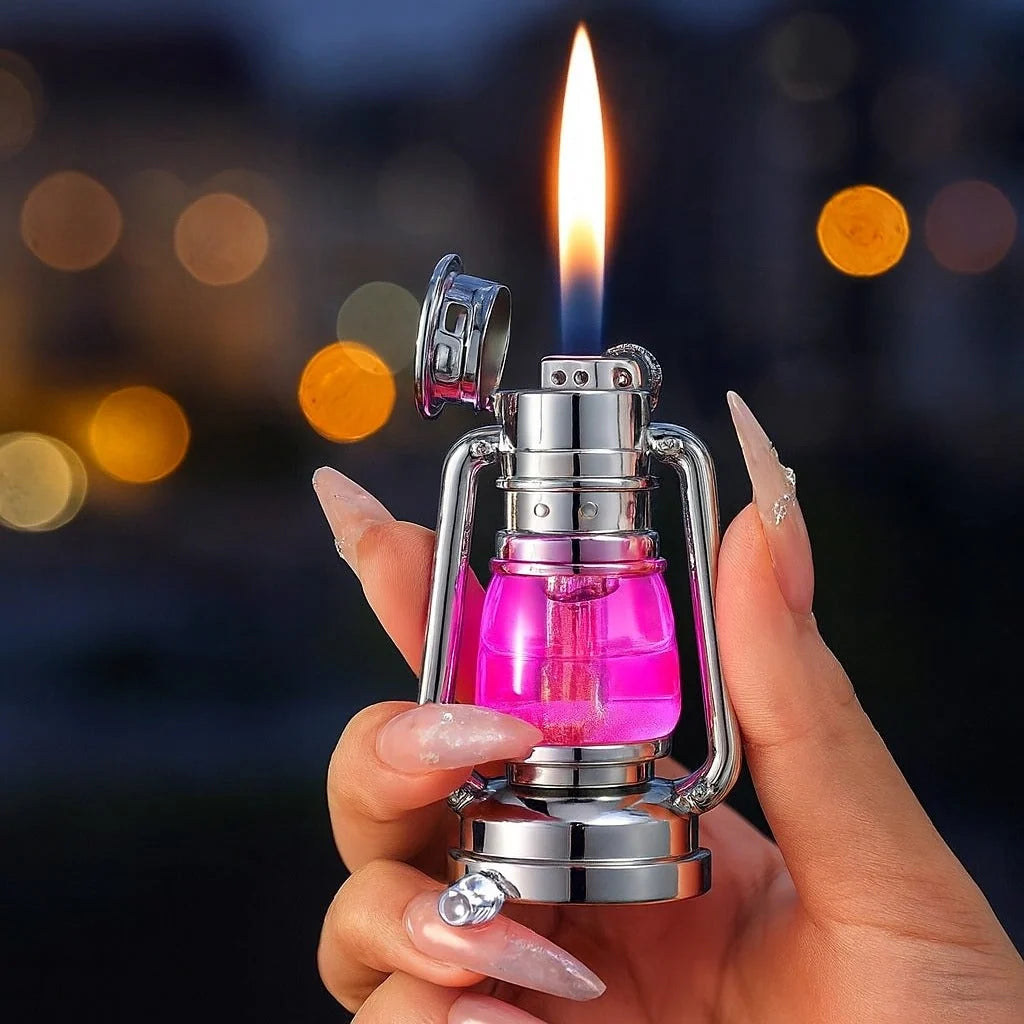 Torch Lighter Retro Lantern Design Refillable Wind-Resistant Flame