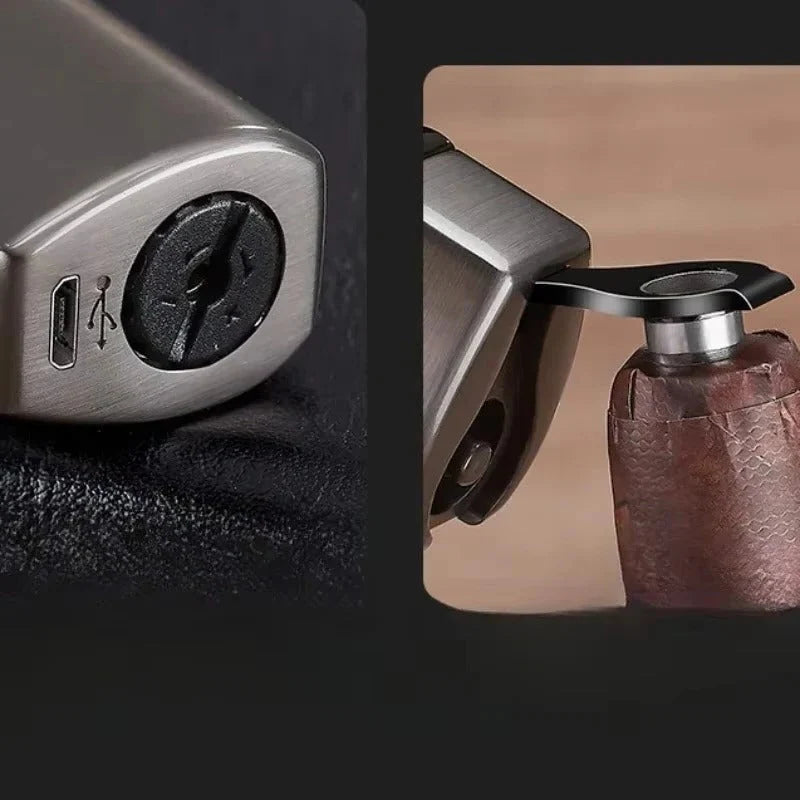 Torch Lighter Triple-Jet Touch-Activated USB Rechargeable