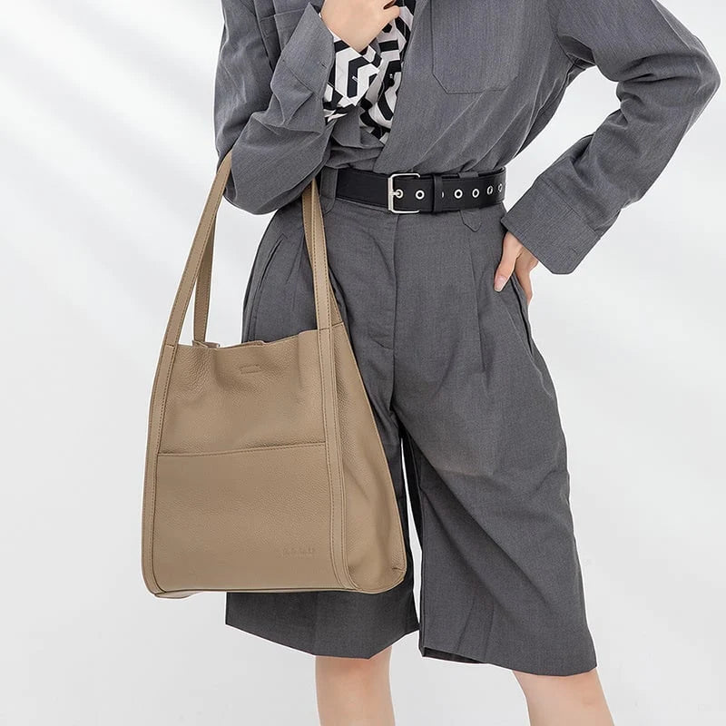 Tote Bag Faux Leather Spacious Interior for Everyday Use