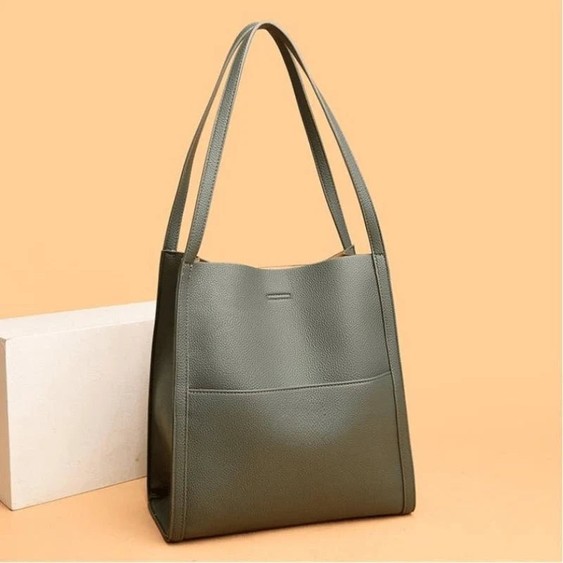 Tote Bag Faux Leather Spacious Interior for Everyday Use