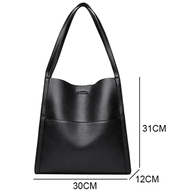 Tote Bag Faux Leather Spacious Interior for Everyday Use