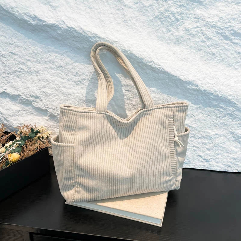 Tote Bag Textured Fabric Spacious Interior Multiple Pockets