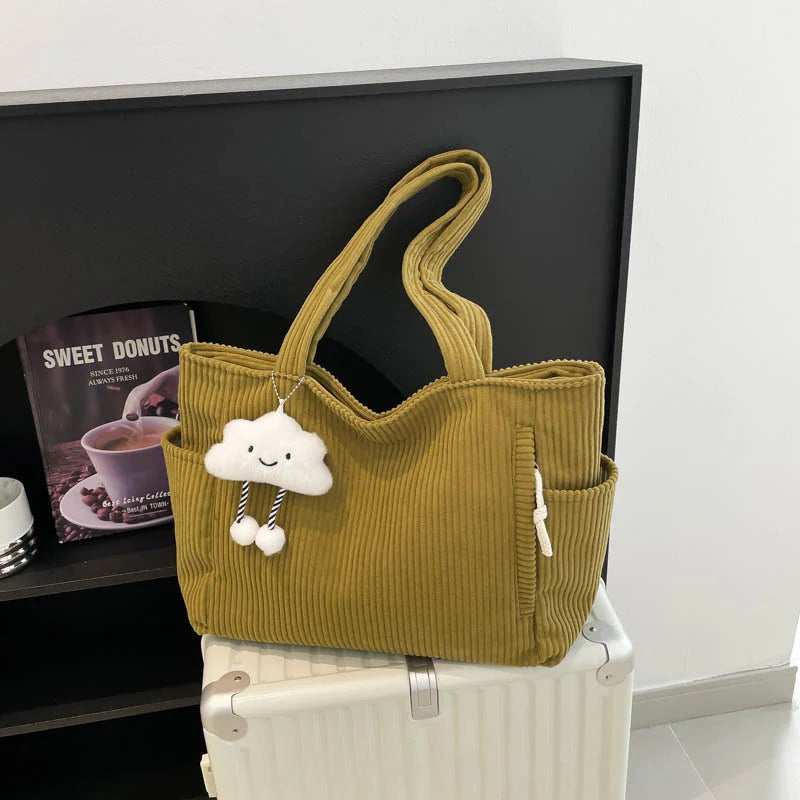 Tote Bag Textured Fabric Spacious Interior Multiple Pockets