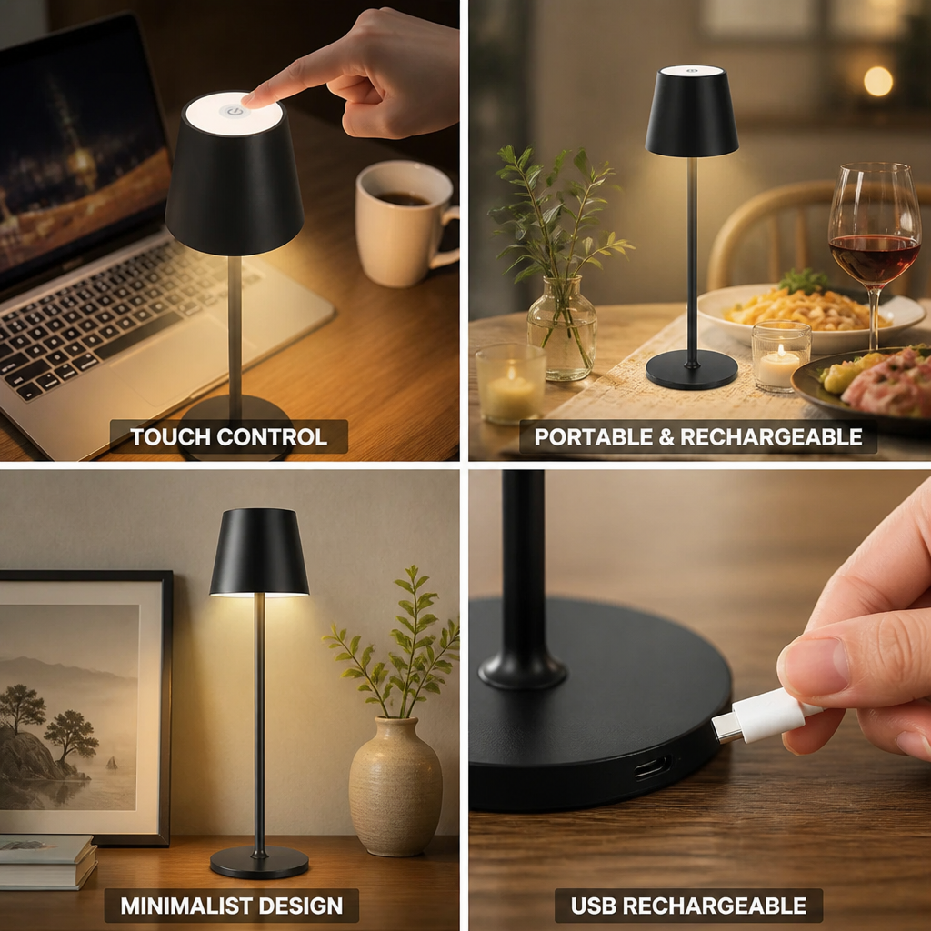 Touch-Control Rechargeable Dimmable LED Table Lamp