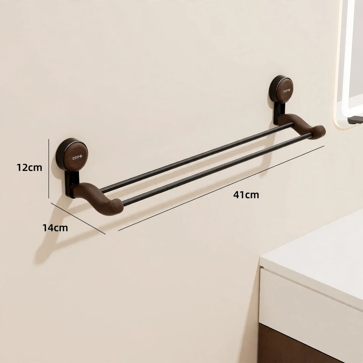 Towel Holder Double-Layer No-Drill Suction Mount