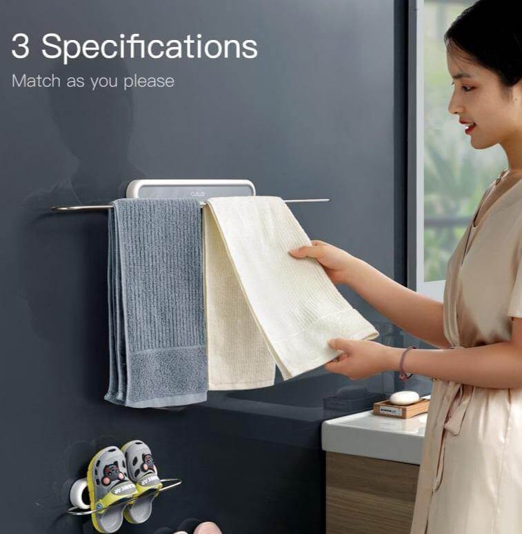 Towel Rack Wall-Mounted Foldable Space-Saving One Bar
