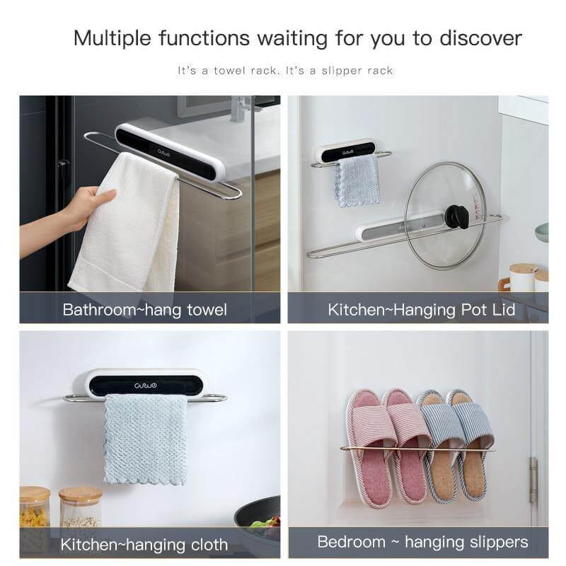 Towel Rack Wall-Mounted Foldable Space-Saving One Bar