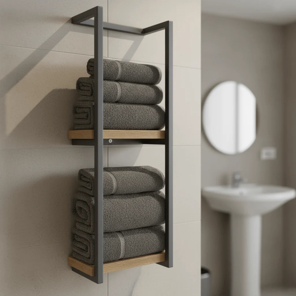 Towel Rack Wall-Mounted Stainless Steel Rust-Resistant Space-Saving