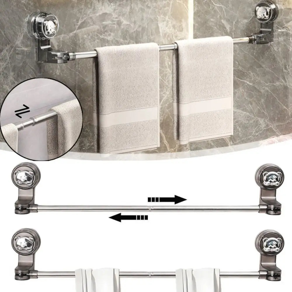 Towel Storage Rack Adjustable Suction Mount Rust-Resistant