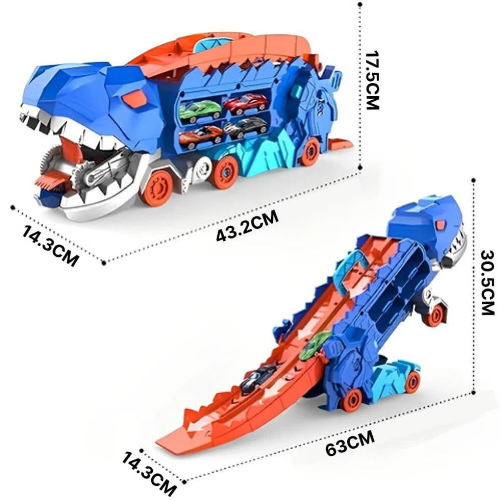 Toy Truck 3-in-1 Transforming Dino Holds 18 Cars