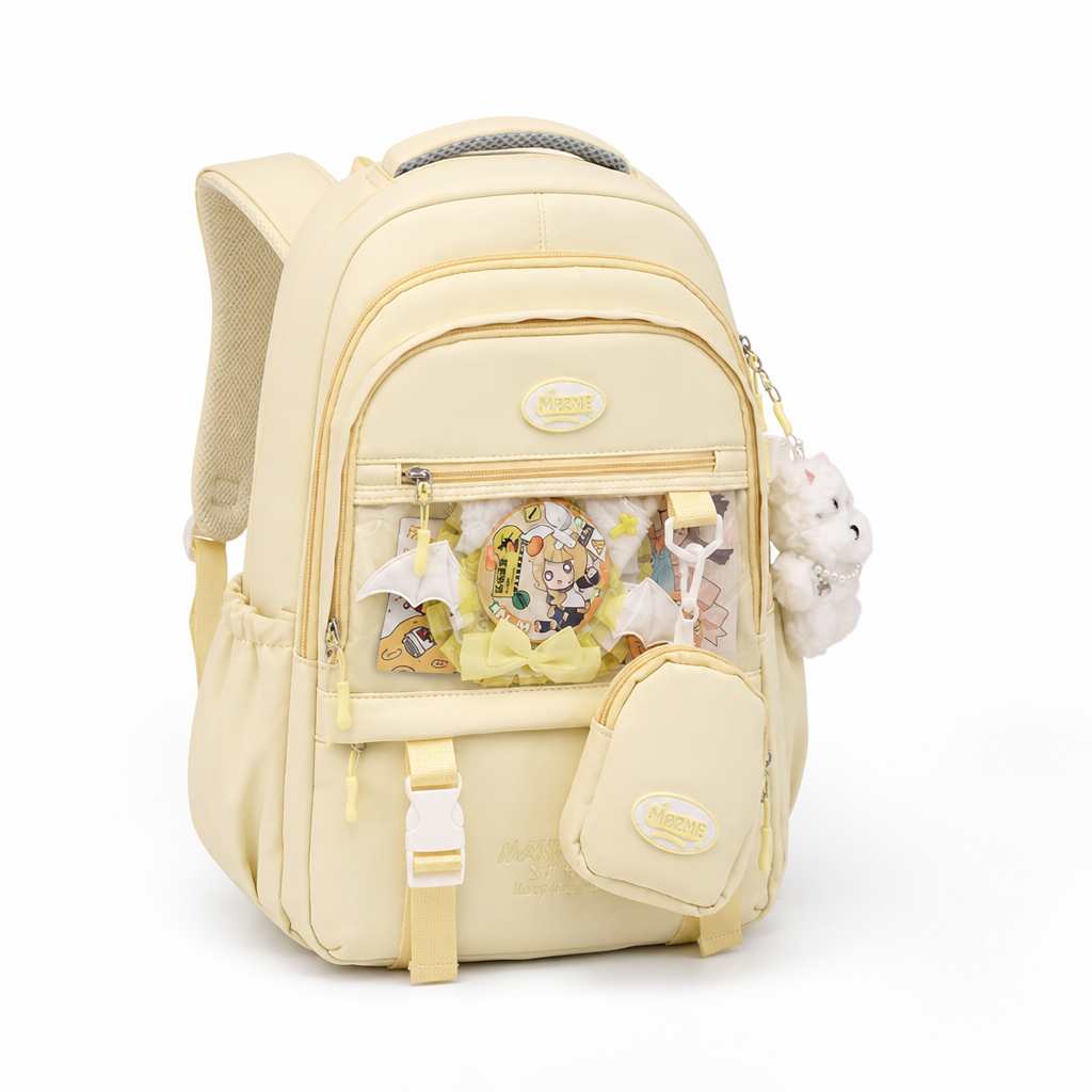 Transparent Front Panel & Padded Shoulder Straps School Backpack