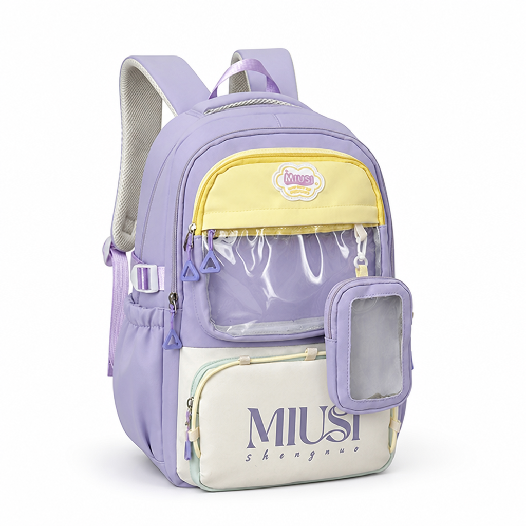 Transparent Front Pocket Kids Backpack (Padded Straps)